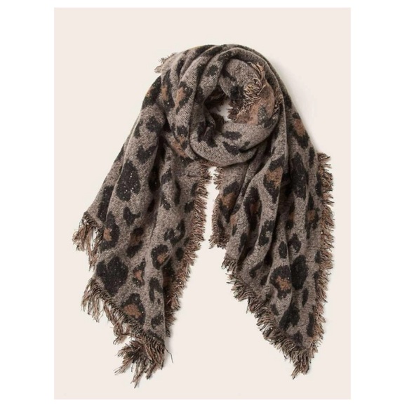 Accessories - Modern Leopard Print Shawl Blanket.